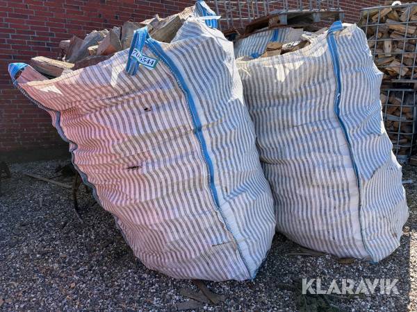 Kløvet brænde ask i bigbag - 2 styk