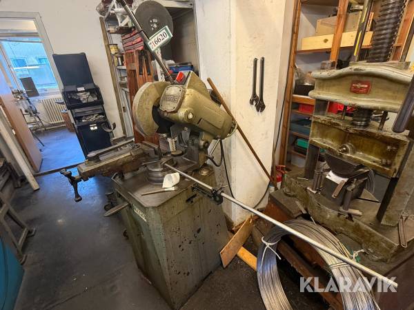 Metalsav Fabriss Tipo 275 N med manuel værkstedspresse og justerbart værkstedsstativ