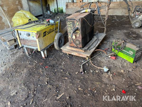 Svejseanlæg 3 styk med gasudstyr og tilbehør