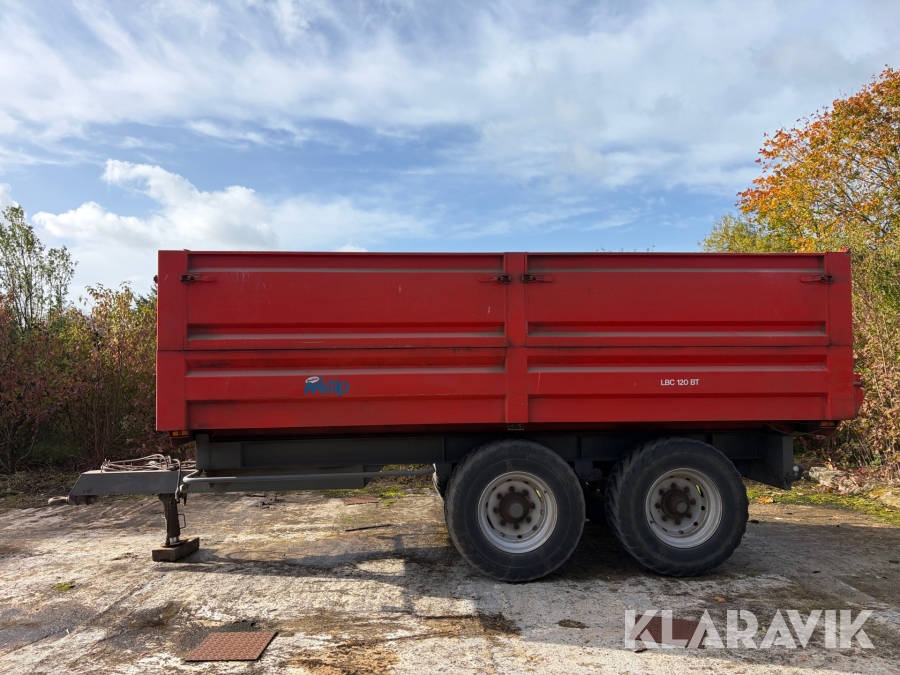 Tip vogn Kimadan LBC 120 BT med hydraulisk bagsmæk.