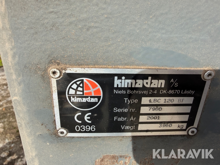 Tip vogn Kimadan LBC 120 BT med hydraulisk bagsmæk.