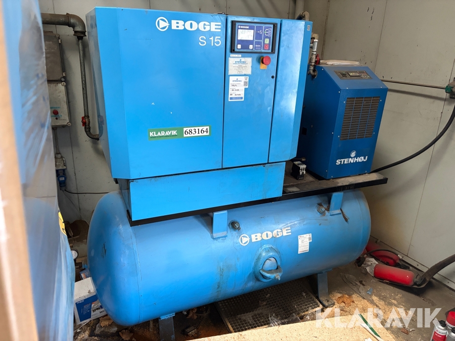 Skruekompressor Boge S15 med tryklufttørrer