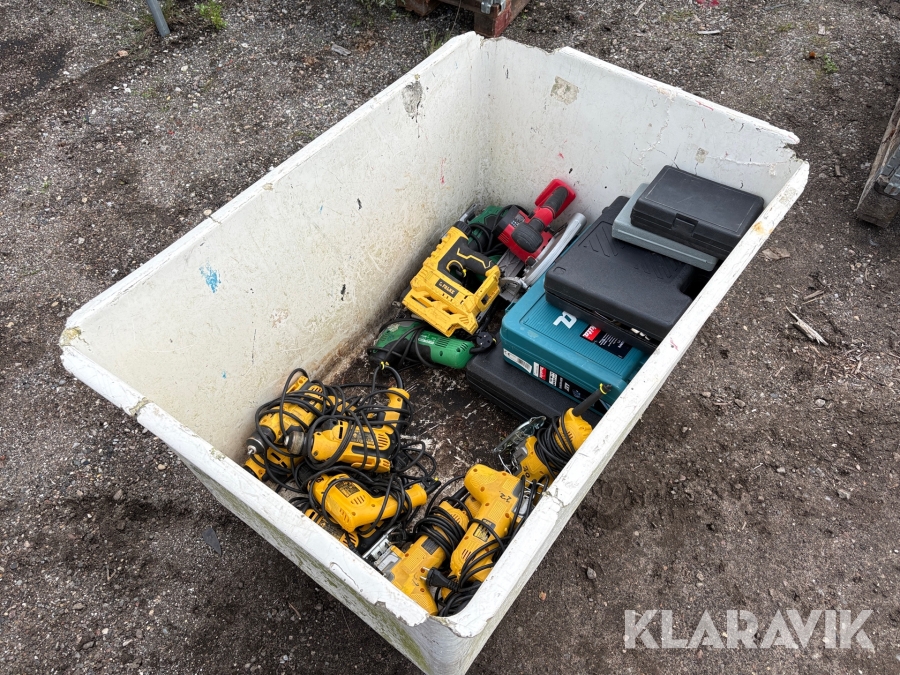Blandet parti elværktøj Falke, DeWalt, Hitachi, Makita & Toolmate - 20 dele i alt