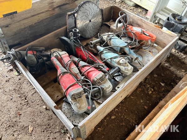 Vinkelsliber lot 9styk Milwaukee / Husqvarna/ makita / Bosch Assorteret