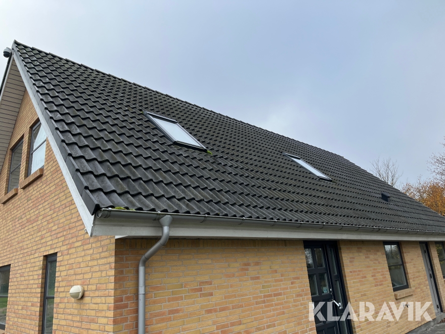 Tagkonstruktion IBF/Lindab/Velux Tagsten/Veluxvinduer/Tagrender