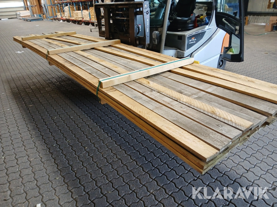 Tømmer brædder 19x100 mm trykimprægneret 28 styk 510 cm