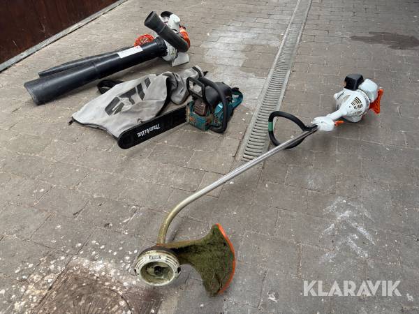 Blandet lot havemaskiner STIHL og Makita 3 maskiner
