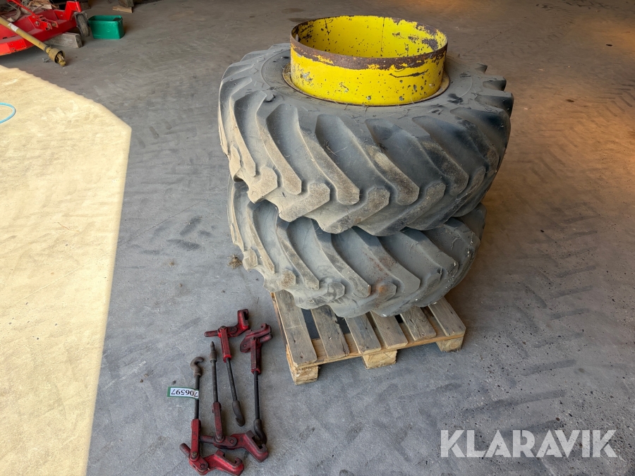 Tvillingehjul Goodyear 16.9-24 - 2 styk - med låse