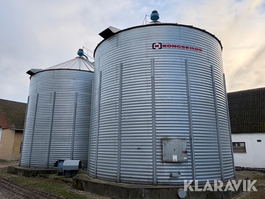 Kornsilo komplet anlæg m. tørring Kongskilde 2 stk. siloer