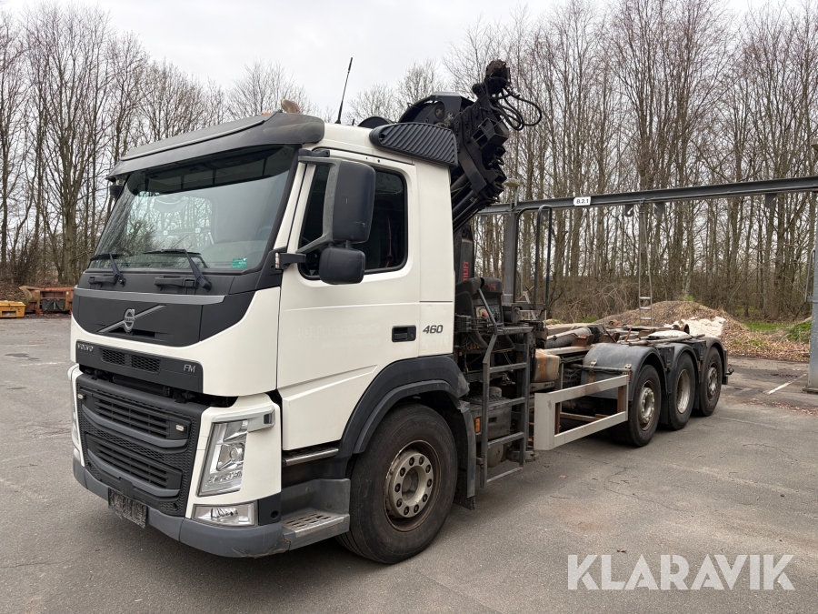 Lastbil Volvo FM-460 med HIAB kran & 21 tons kroghejs