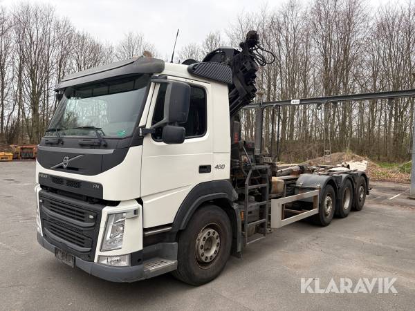 Lastbil Volvo FM-460 med HIAB kran & 21 tons kroghejs