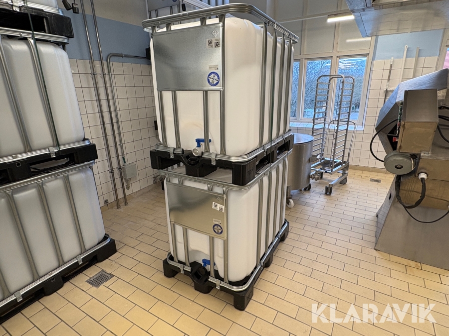 Palletanke til fødevare Werit 600l 6 styk.