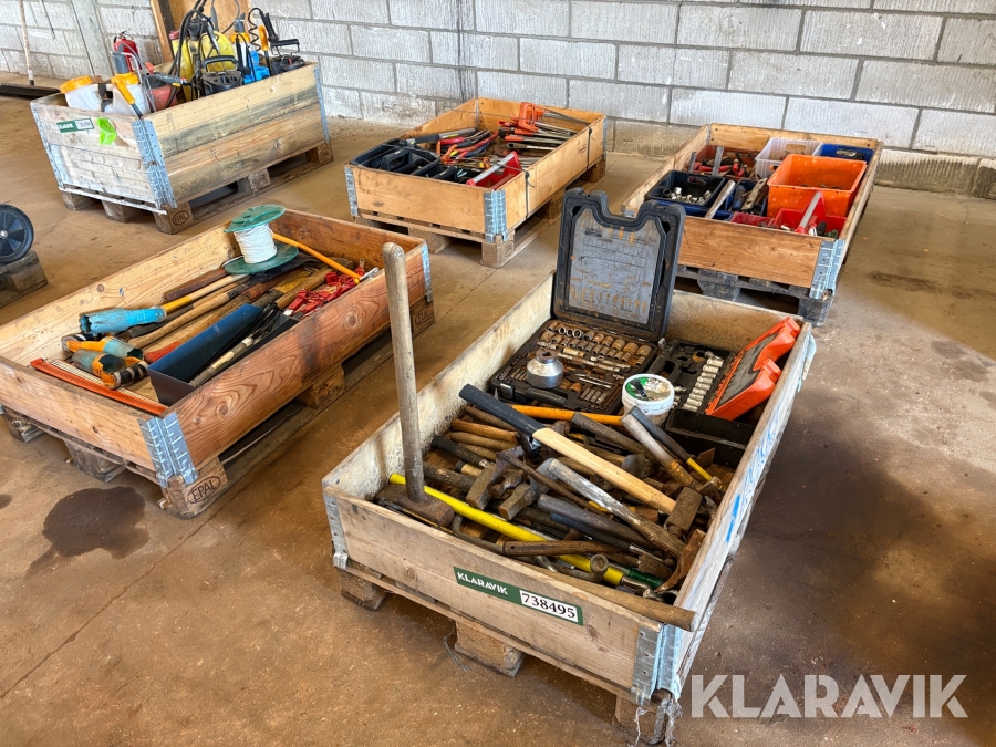 Stort lot med håndværktøj - 4 paller