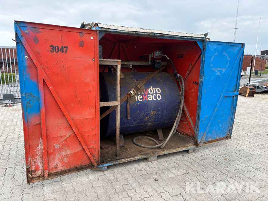 Container med dieseltank og pumpe 1500L