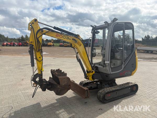 Minigraver Wacker Neuson 2003 med 3 styk skovle