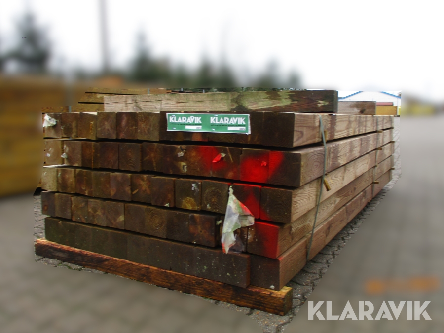 Høvlet stolpe trykimprægneret 90 x 90 55 stk