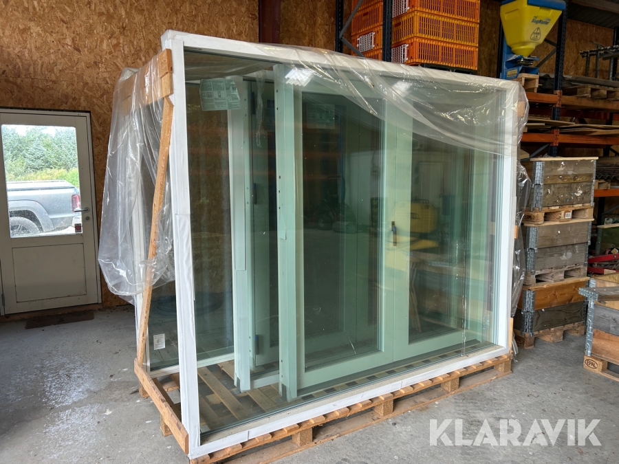 Dobbelt terrassedøre og vinduer Rationel Auraplus træ/alu 5 enheder