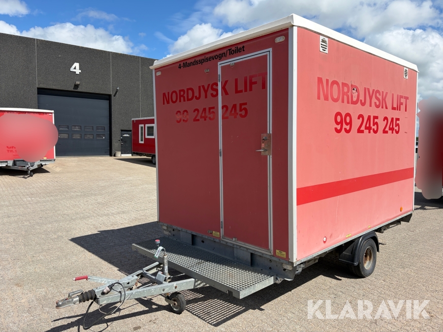 Personalevogn med toilet Scanvogn 750kg - med bremser