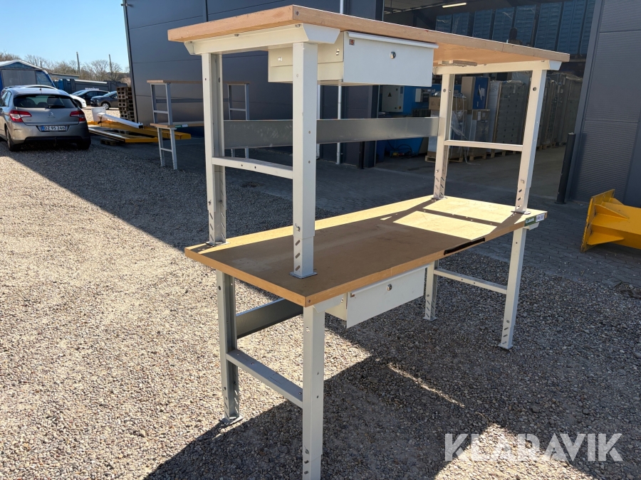 Værkstedsborde med skuffe - 2 styks