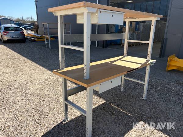 Værkstedsborde med skuffe - 2 styks