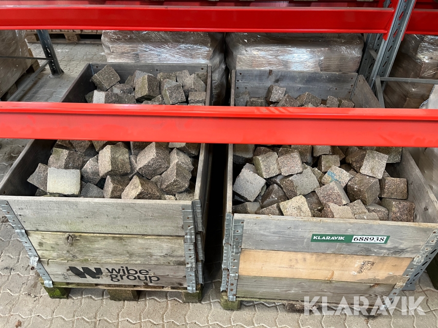 Chaussesten med lige side Granit - 2 paller