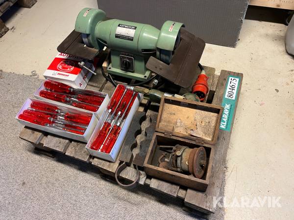 Værktøjssliber KEFmotor HS3 med diverse værktøj
