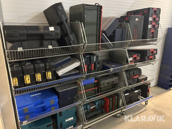 Værktøjskasser Milwaukee, Dewalt mm uden indhold, 48 styk
