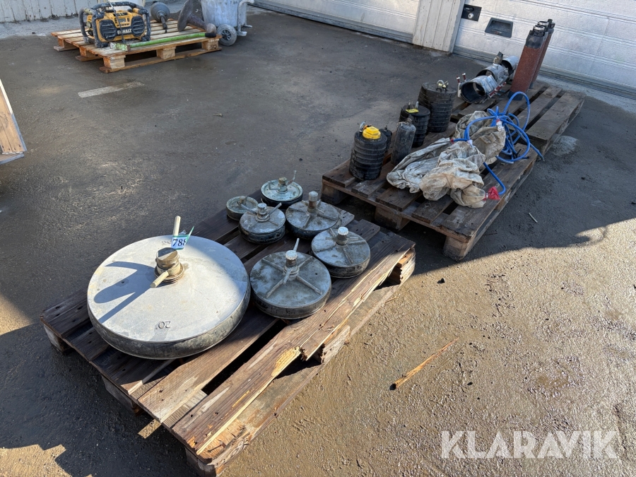 Afspærringsballoner, vandklemmer og gennemføringer - 3 paller