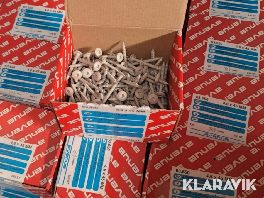 Træbetonskruer Avenue 4.6x45mm 2500 styk