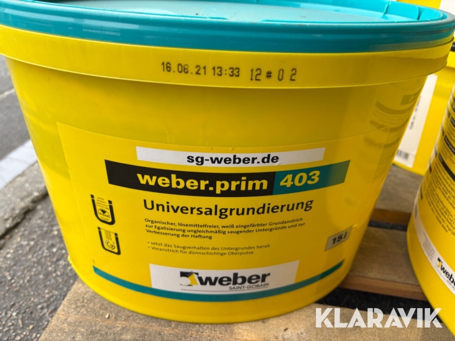 Silikone harpiks og primer Weber, Esbjerg, Klaravik auktione