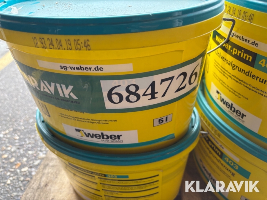 Silikone harpiks og primer Weber, Esbjerg, Klaravik auktione