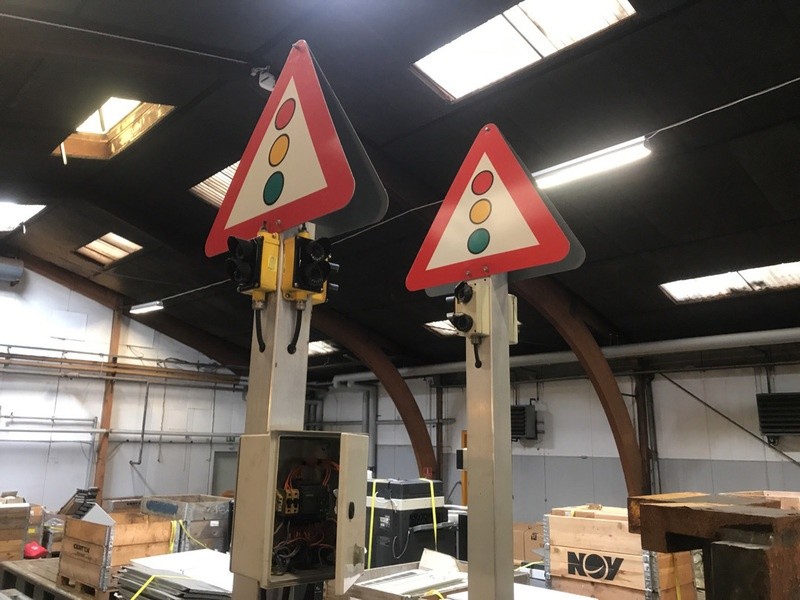 Trafiklys på batteri