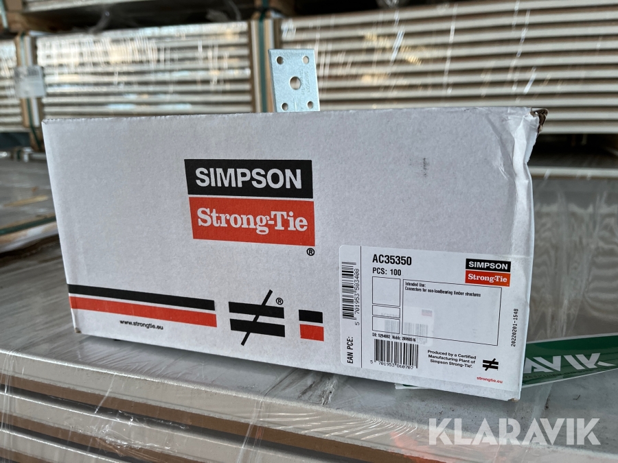 Bygningsbeslag 5 pakker a 100 styk Simpson Strong-tie
