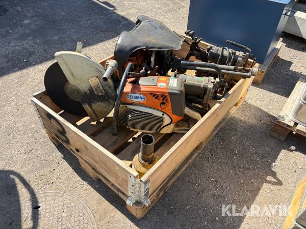 Lot med Kapsav, Skinneboremaskine, cembre skinneboremaskine Geismar, Husqvarna