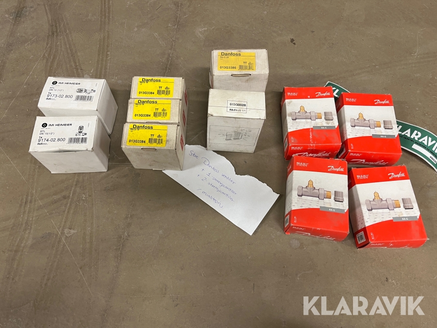Store Danfoss-ventiler Danfoss Ass overskud 1 og 2 strengsventiler
