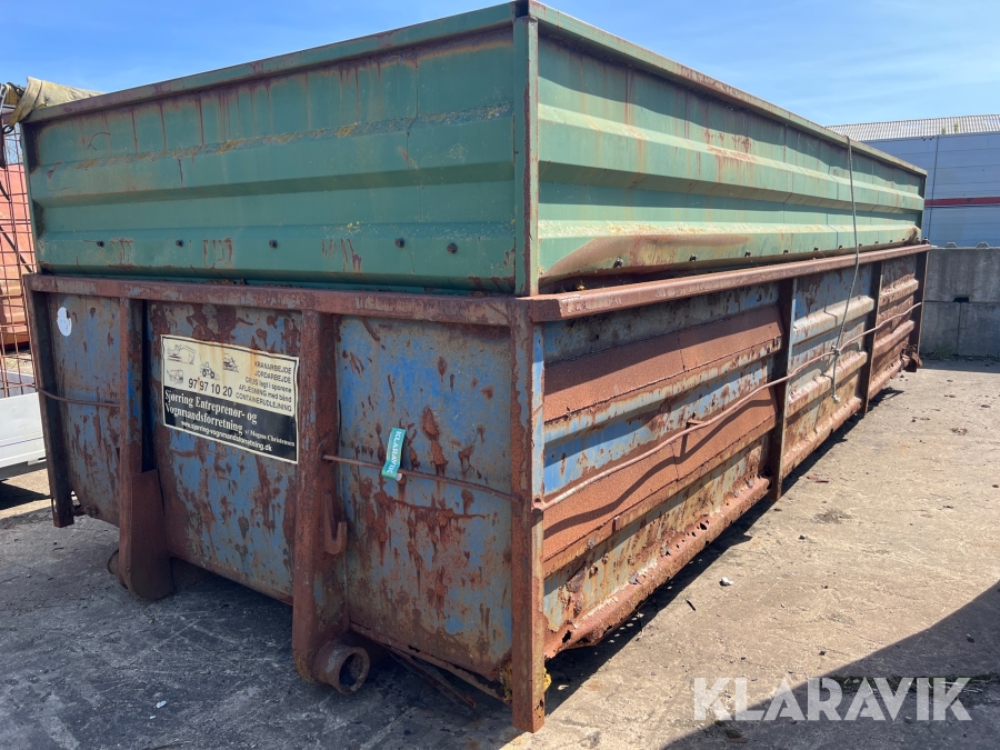 Kombi container med overbygning med rulle presenning