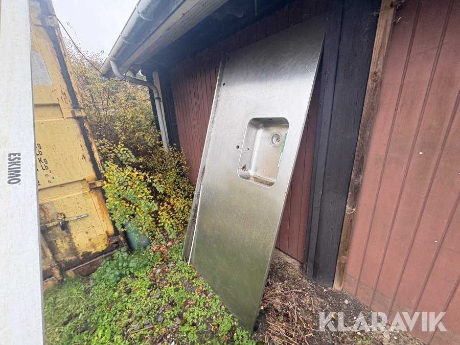 Stålbordplade med vask