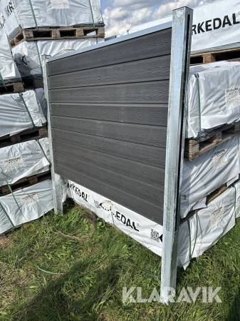 Komposithegn sort med alu stolper, 10 fag