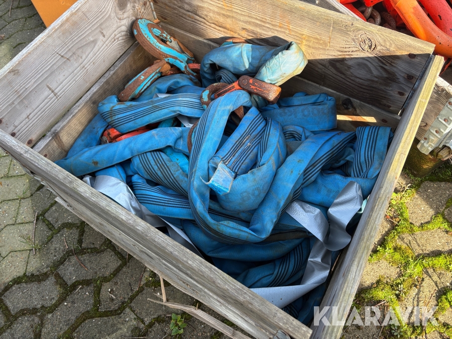 Løftestropper med kroge 8 tons, 5,5 meter, 3 Styk