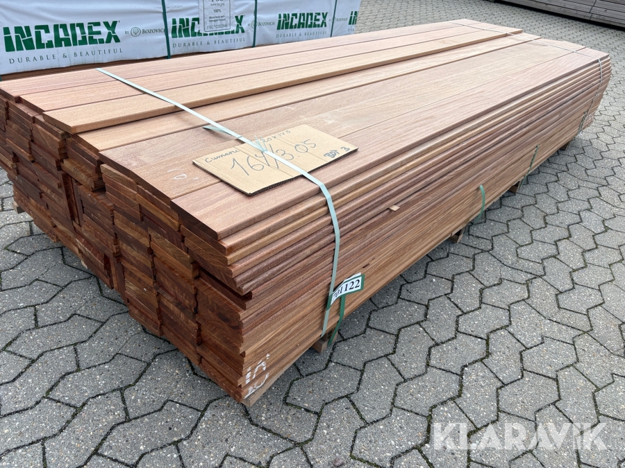 Cumaru terrassebrædder Incoadex - 20x140x3050mm - 164 styks