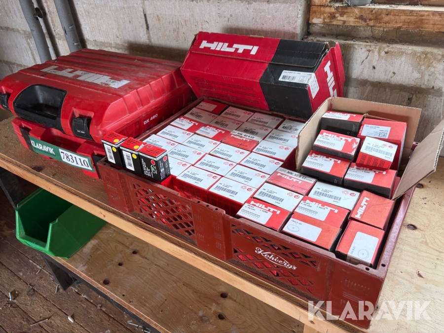 Boltpistoler Hilti DX 460 med MX 72 magasin, kufferter og befæstigelse 2 styk
