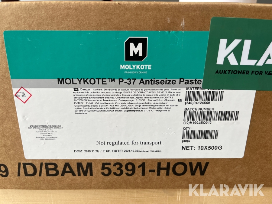 Antiseize Molykote P-37 Antiseize Paste 1 kasse (10bøtter)