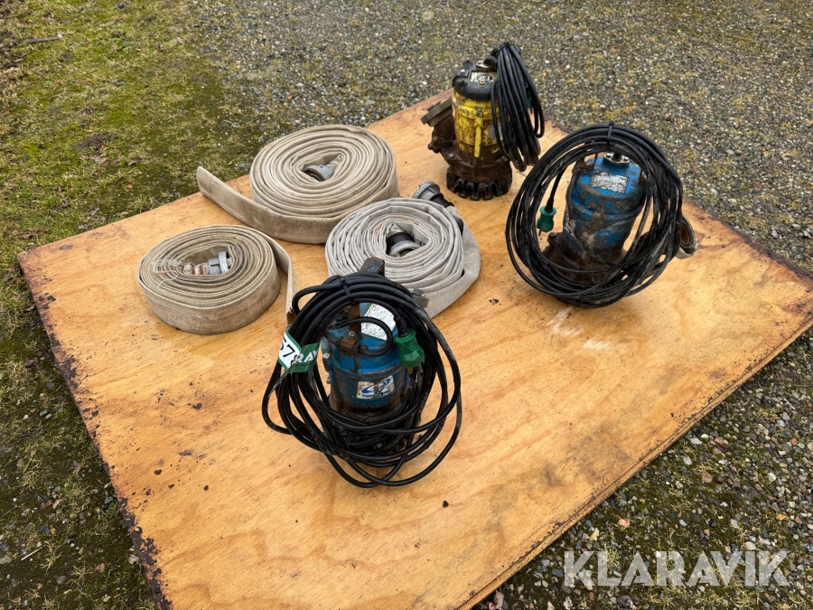 Dyk pumper - Brandslanger 3 styks pumper - 3 styks slanger