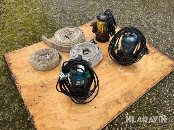 Dyk pumper - Brandslanger 3 styks pumper - 3 styks slanger