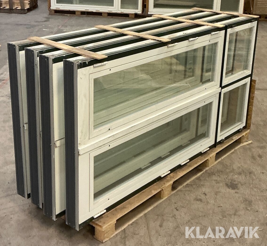 Terrassedør Dobbelt 4 styk med koblet ramme