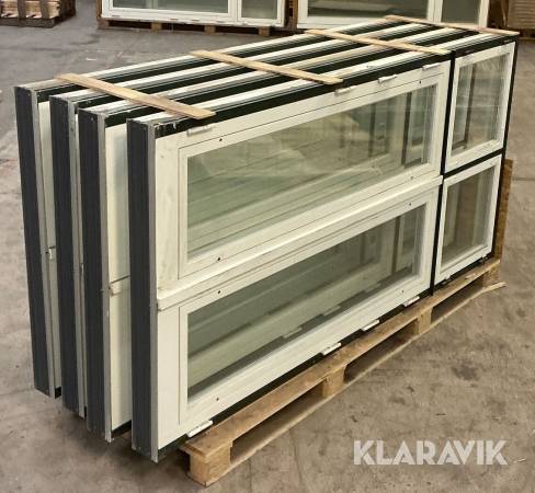 Terrassedør Dobbelt 4 styk med koblet ramme