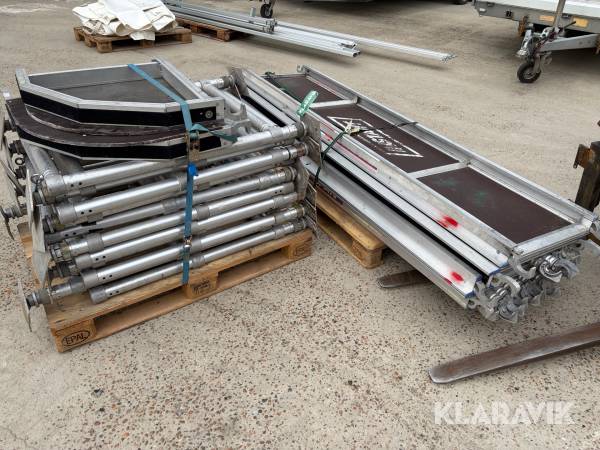 Stillads 15 meter med 2 hjørner - 2 paller