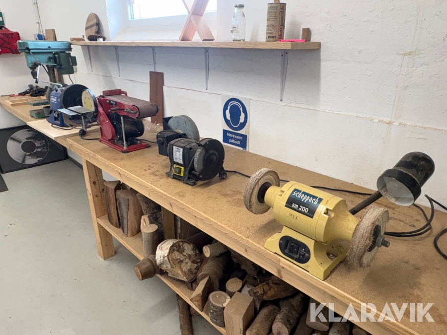 Lot med bord slibe og boremaskine Scheppach, Herkules, Powercraft,San Li