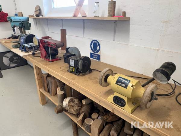 Lot med bord slibe og boremaskine Scheppach, Herkules, Powercraft,San Li