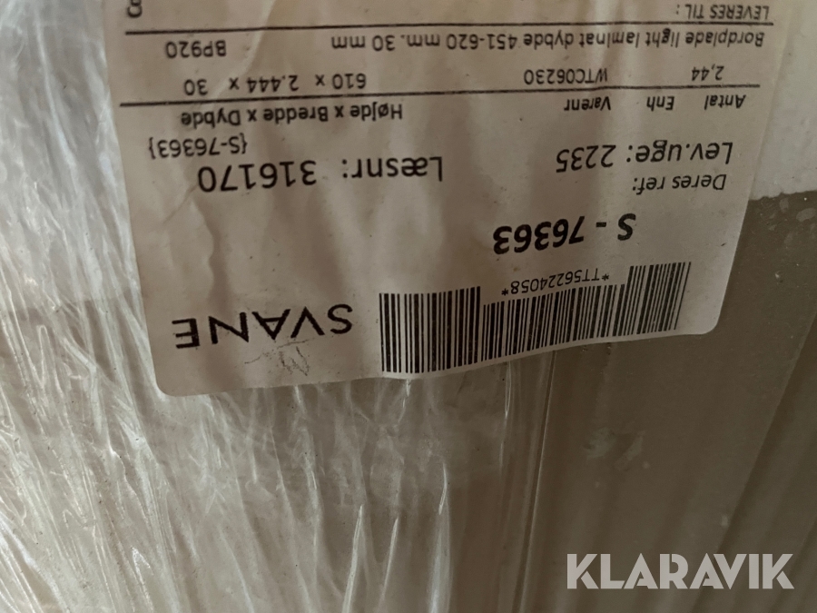 1345786 Bordplade med nedlimet bast Svane Hvid laminat, Aabenraa, Kl